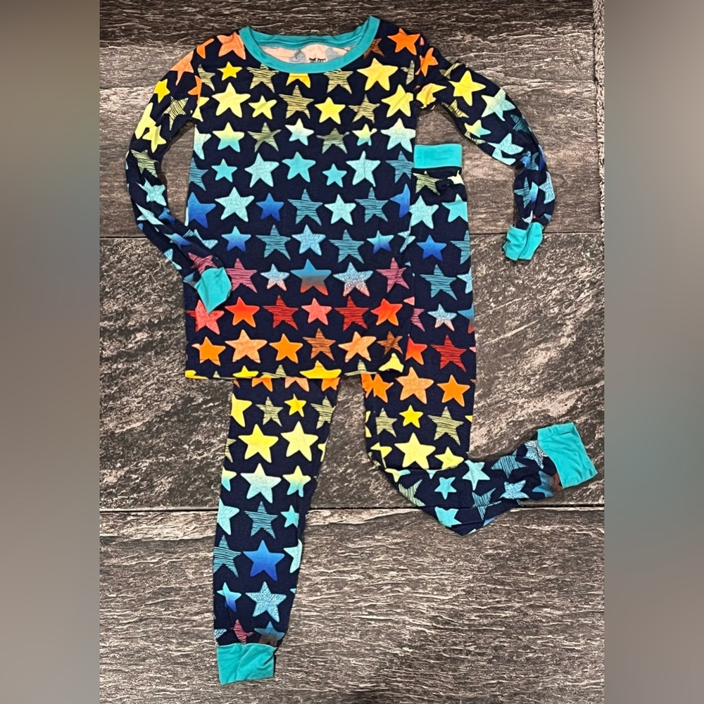 Little Sleepies size 4T Shades of Stars two piece bamboo Pajamas